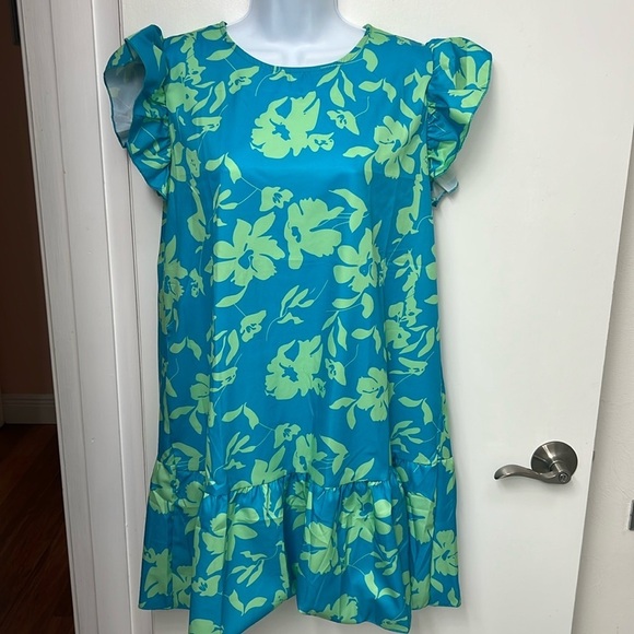 Dresses & Skirts - Floral Blue and Green Women's Dress